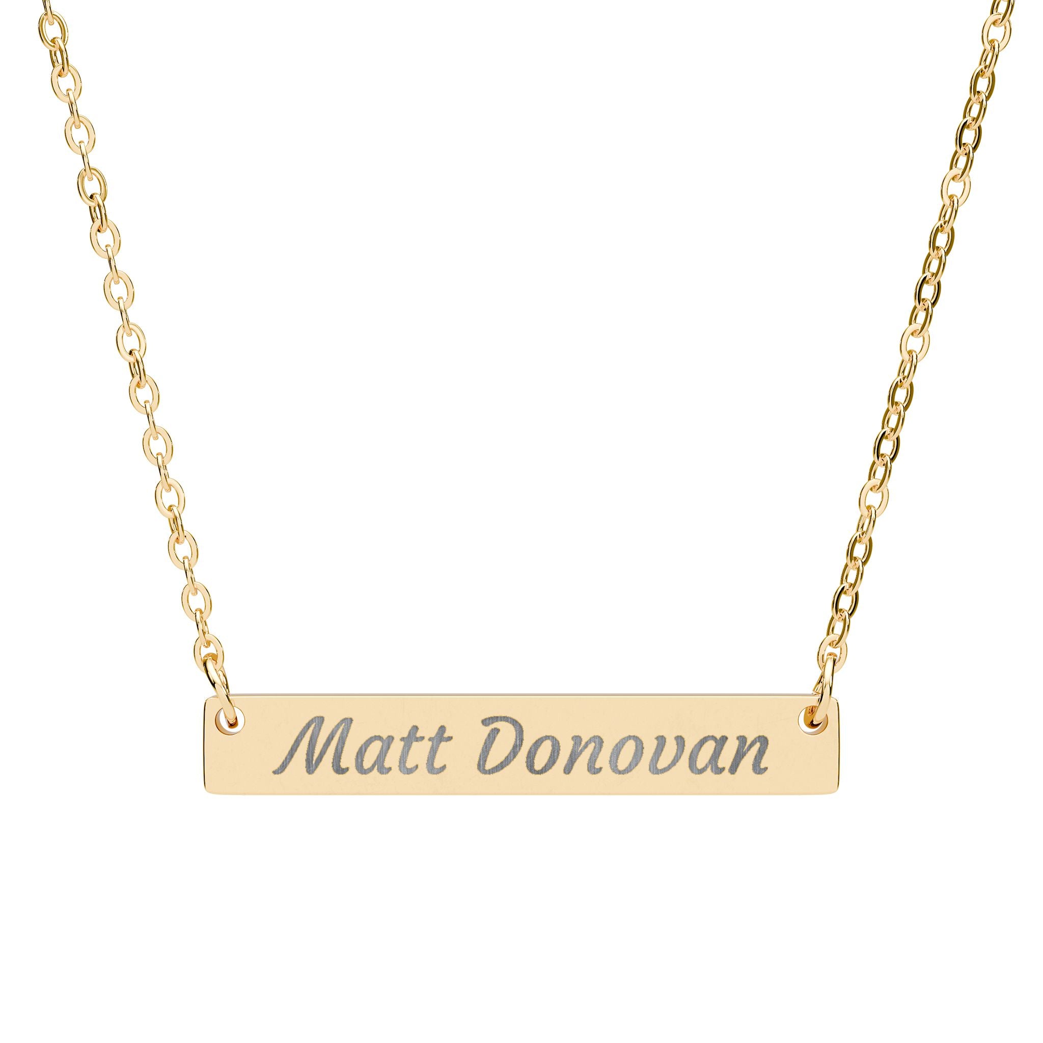 Matt Donovan Horizontal Bar Necklace (Engraving)