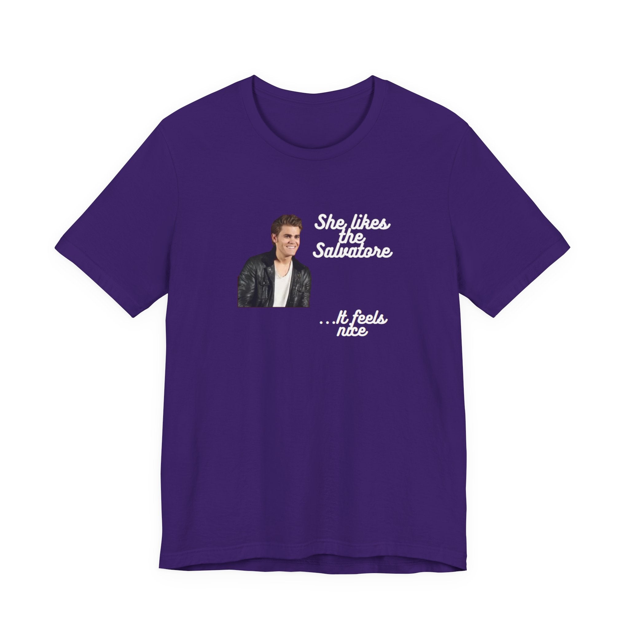 She Likes The Salvatore... It Feels Nice Unisex Jersey Short Sleeve Tee