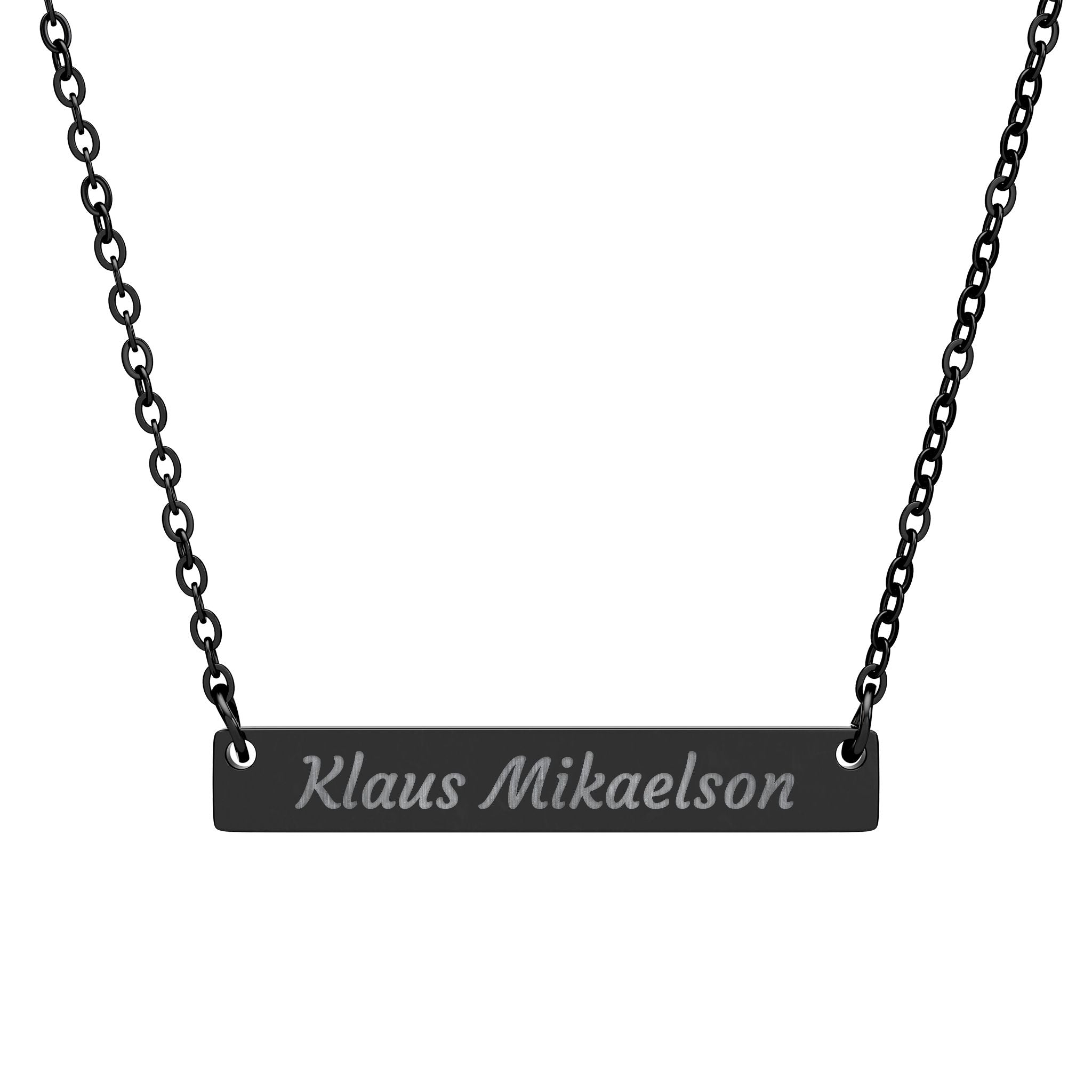 Klaus Mikaelson Horizontal Bar Necklace (Engraving)
