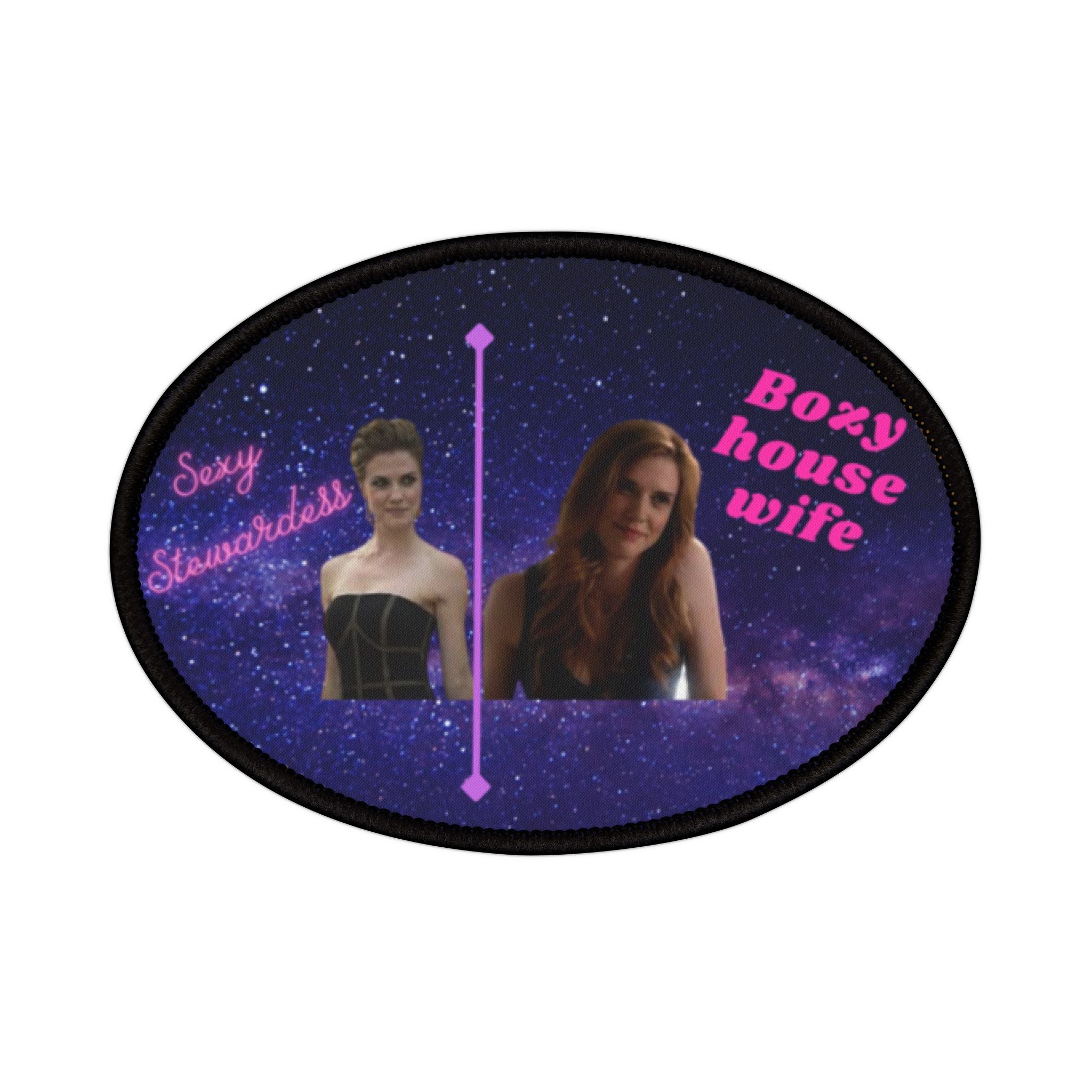 Aunt Jenna: Sexy Stewardess/Bozy House Wife Iron-On Patches