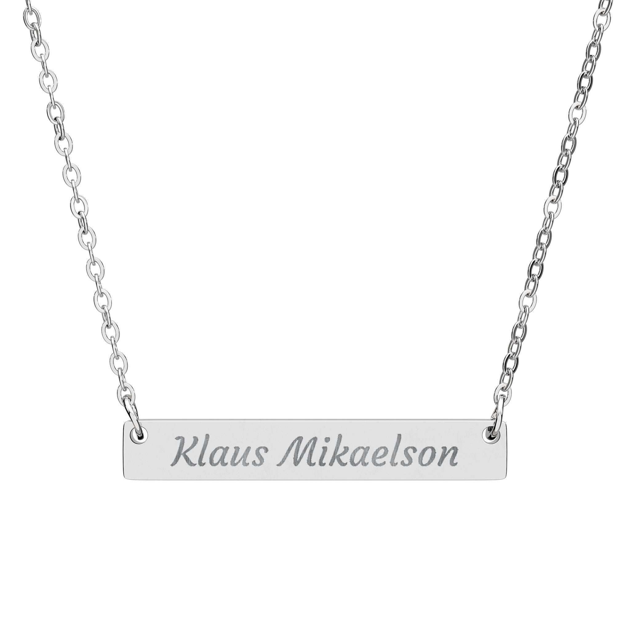 Klaus Mikaelson Horizontal Bar Necklace (Engraving)