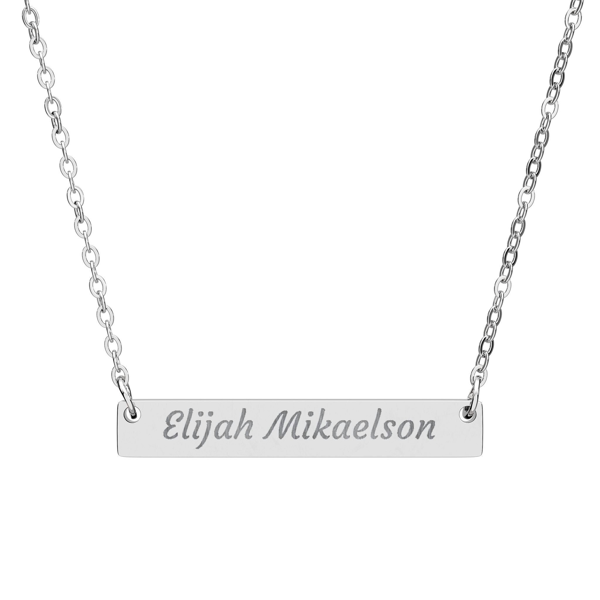 Elijah Mikaelson Horizontal Bar Necklace (Engraving)