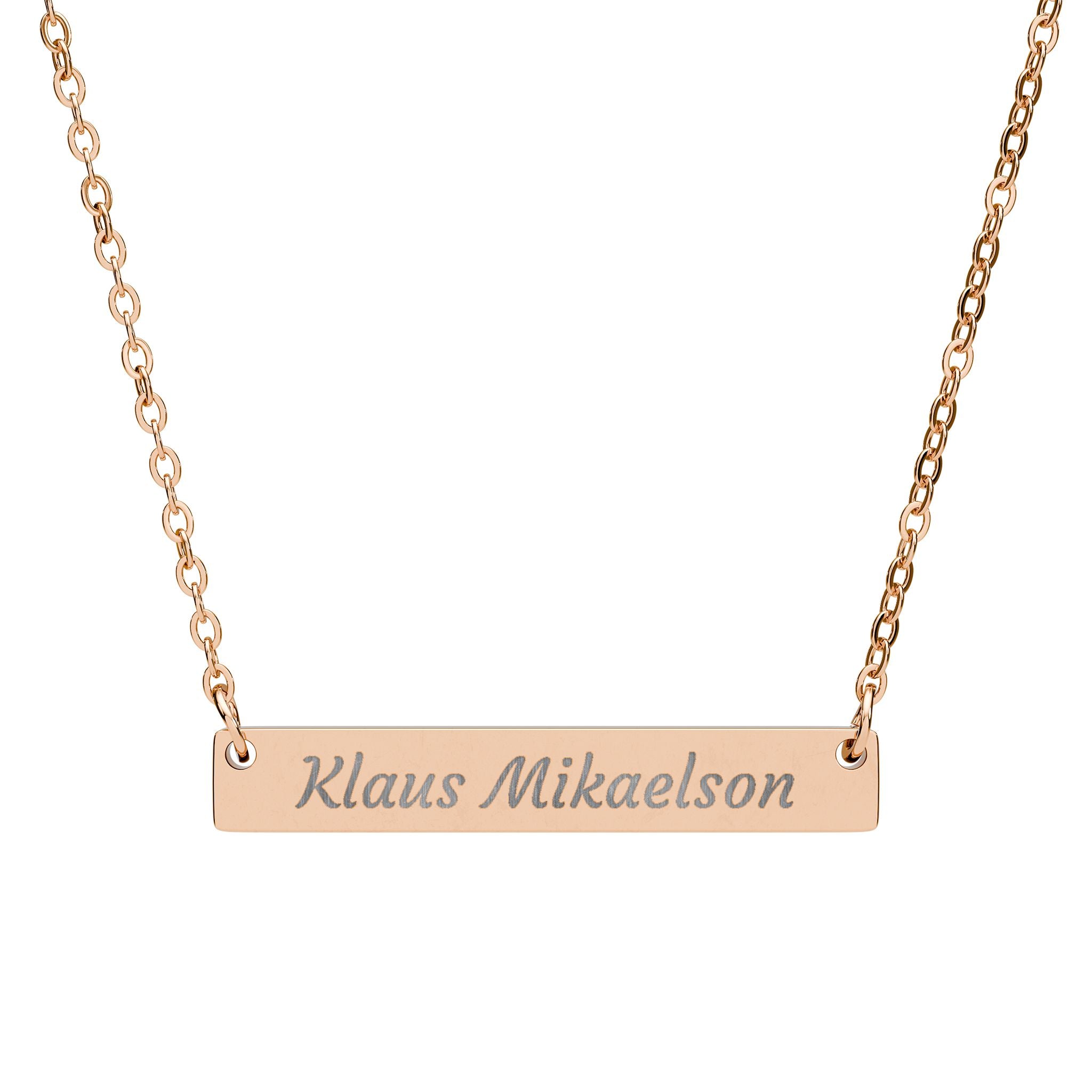 Klaus Mikaelson Horizontal Bar Necklace (Engraving)