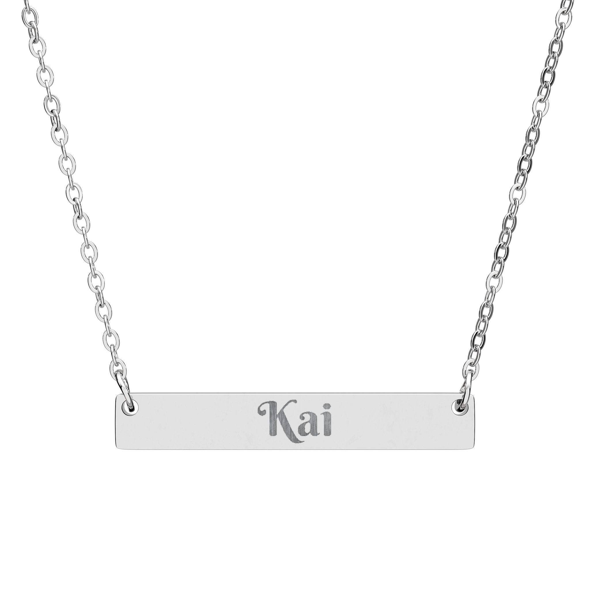 Kai Horizontal Bar Necklace (Engraving)
