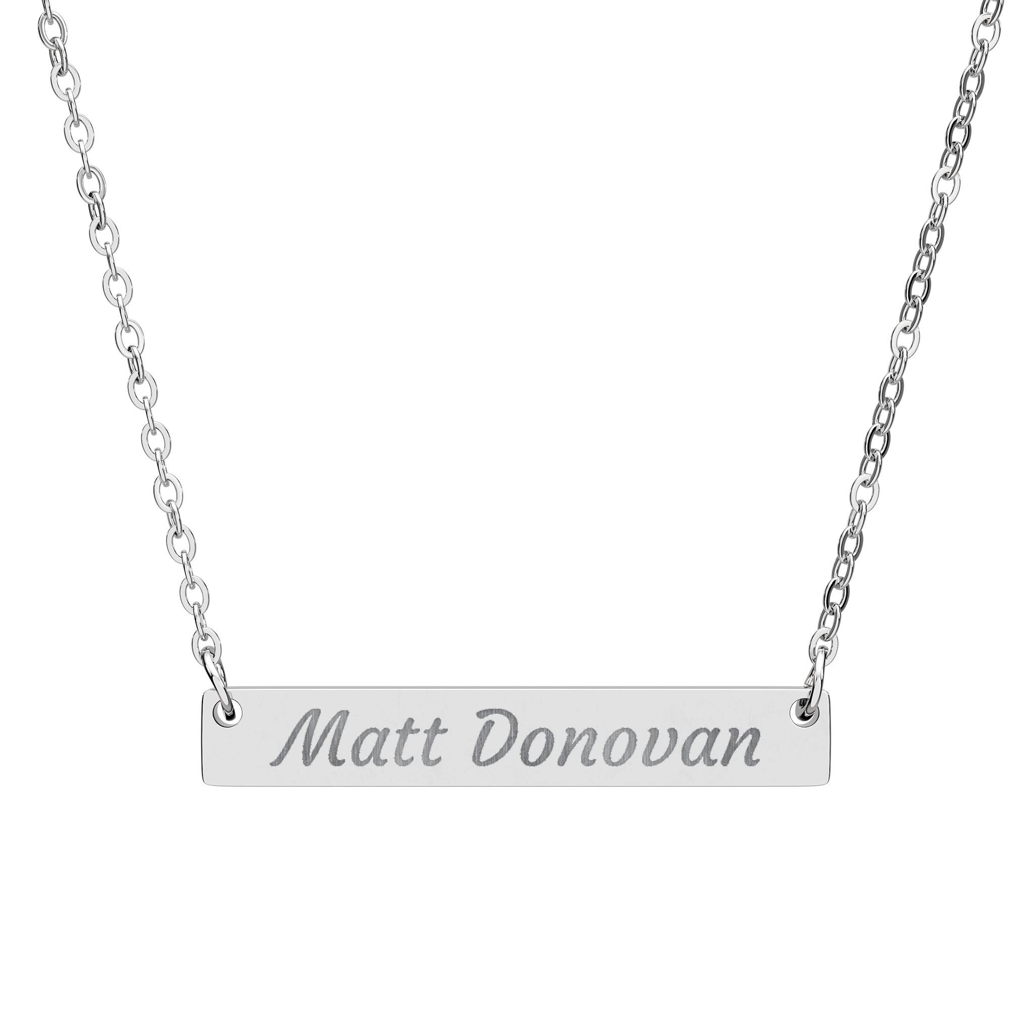 Matt Donovan Horizontal Bar Necklace (Engraving)