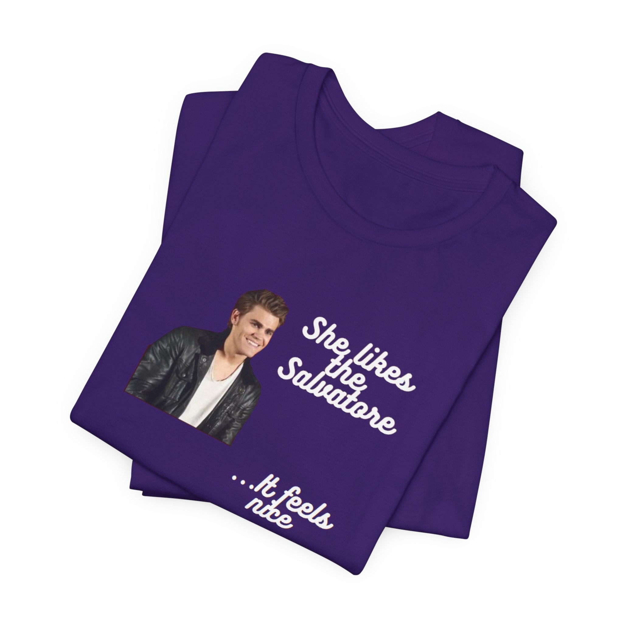 She Likes The Salvatore... It Feels Nice Unisex Jersey Short Sleeve Tee