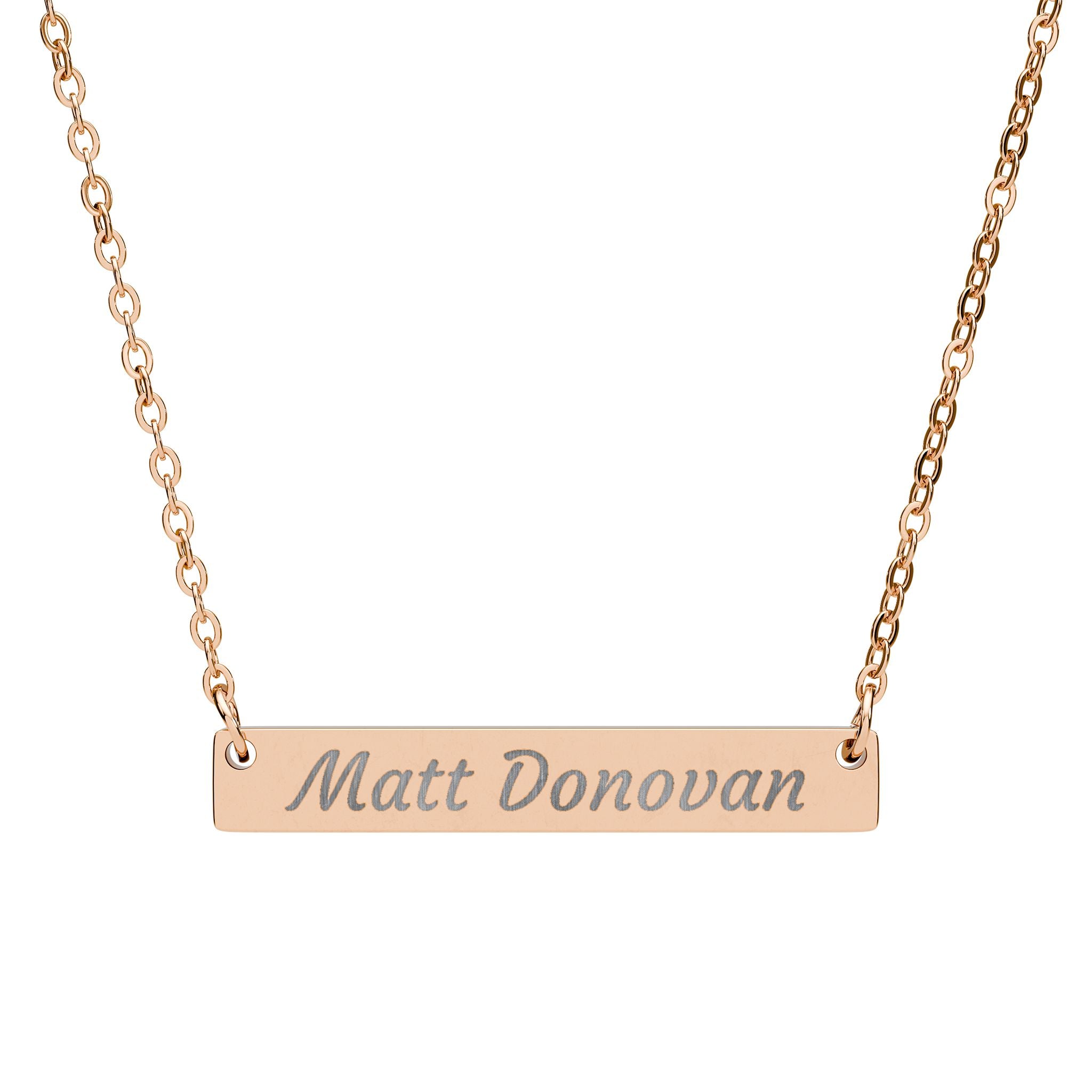 Matt Donovan Horizontal Bar Necklace (Engraving)