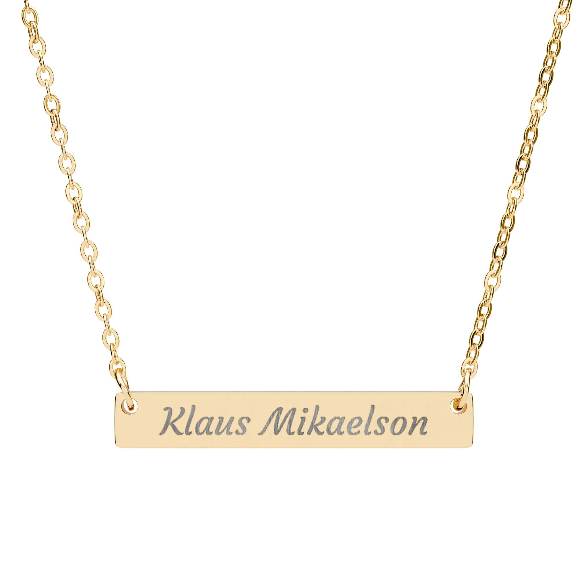 Klaus Mikaelson Horizontal Bar Necklace (Engraving)