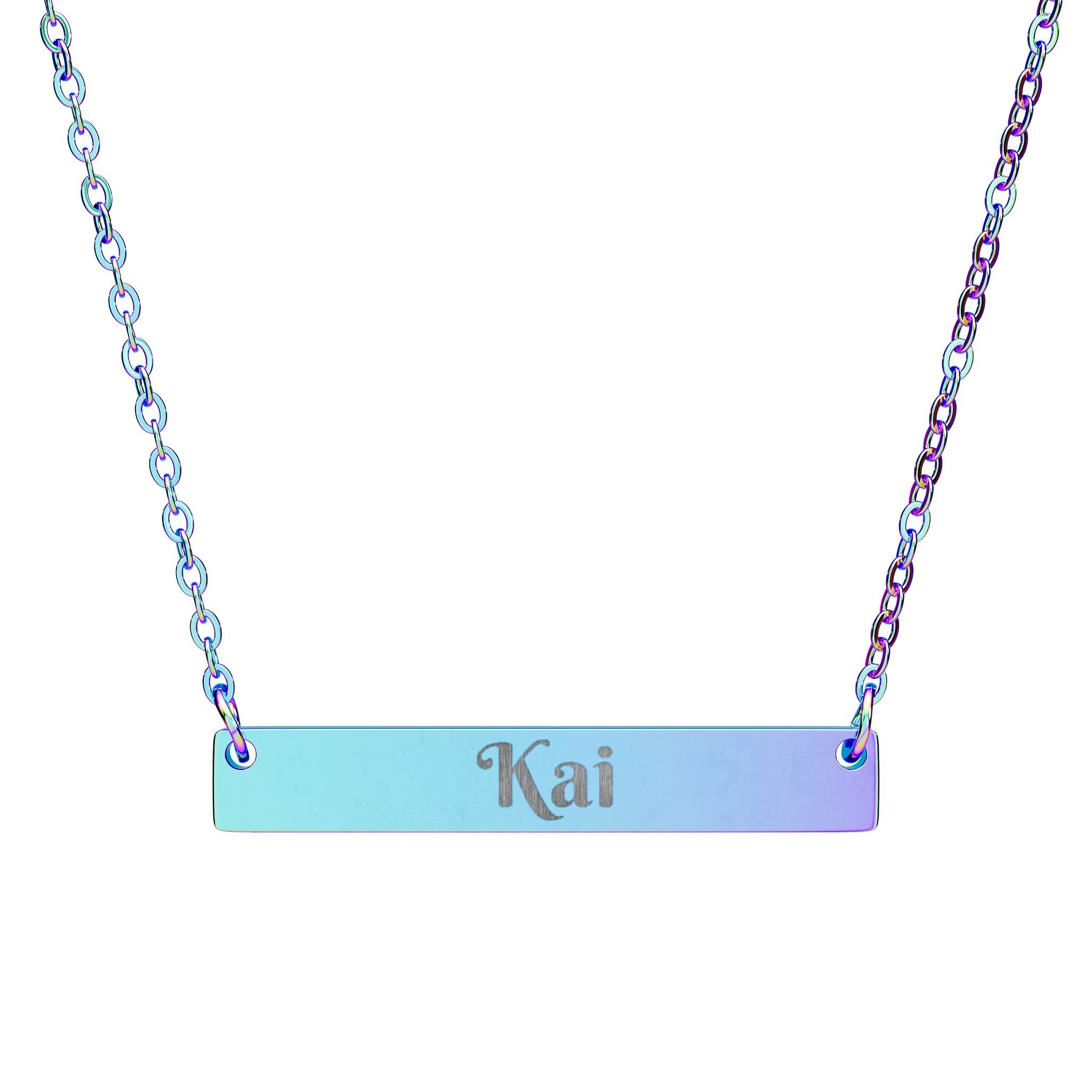 Kai Horizontal Bar Necklace (Engraving)