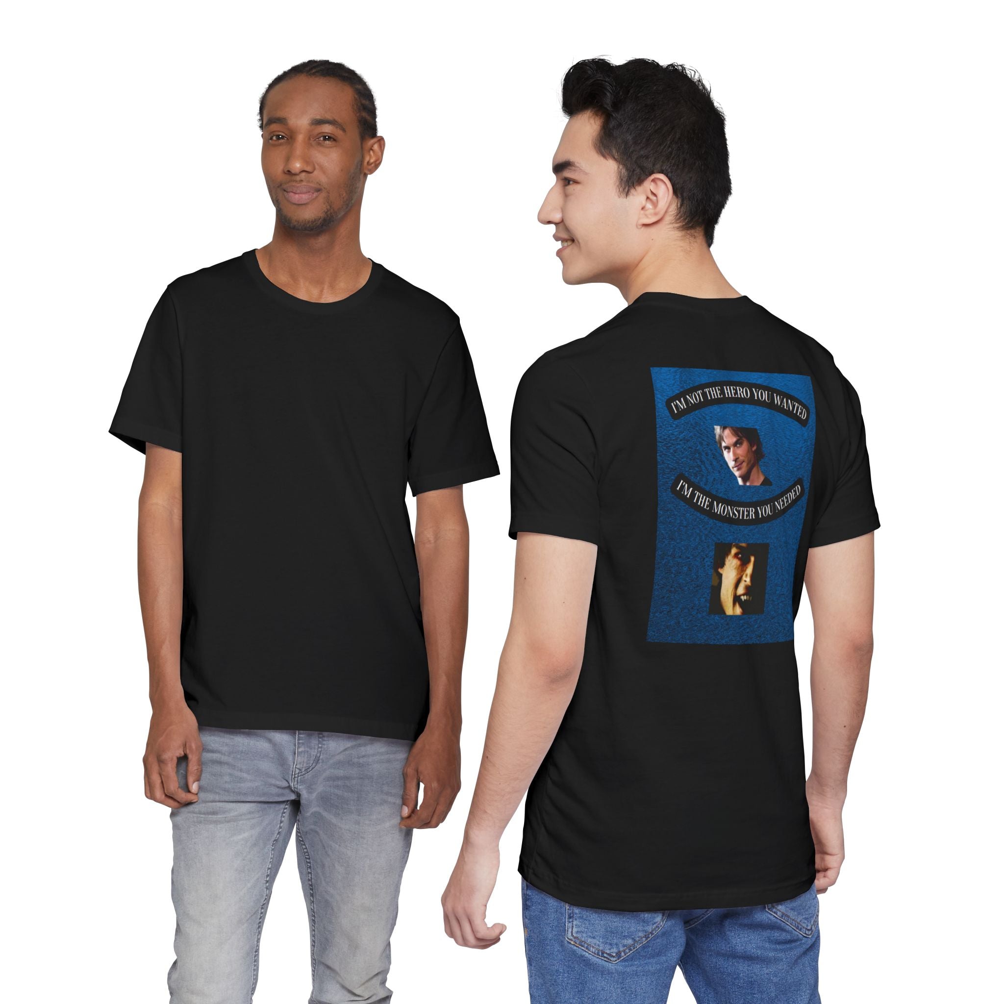 Hero/Monster: Damon Salvatore Unisex Jersey Short Sleeve Tee