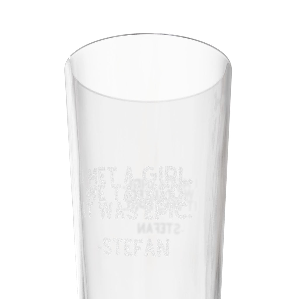 I Met A Girl We Talked It Was EPIC Pint Mixing Glass, 16oz (Engraving)
