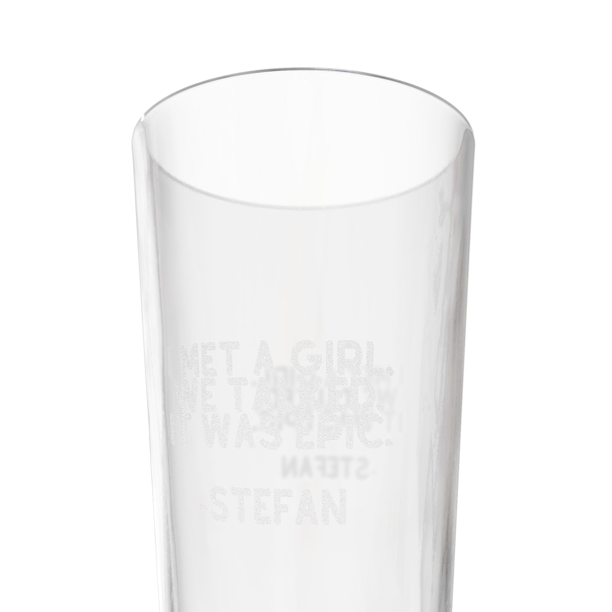 I Met A Girl We Talked It Was EPIC Pint Mixing Glass, 16oz (Engraving)
