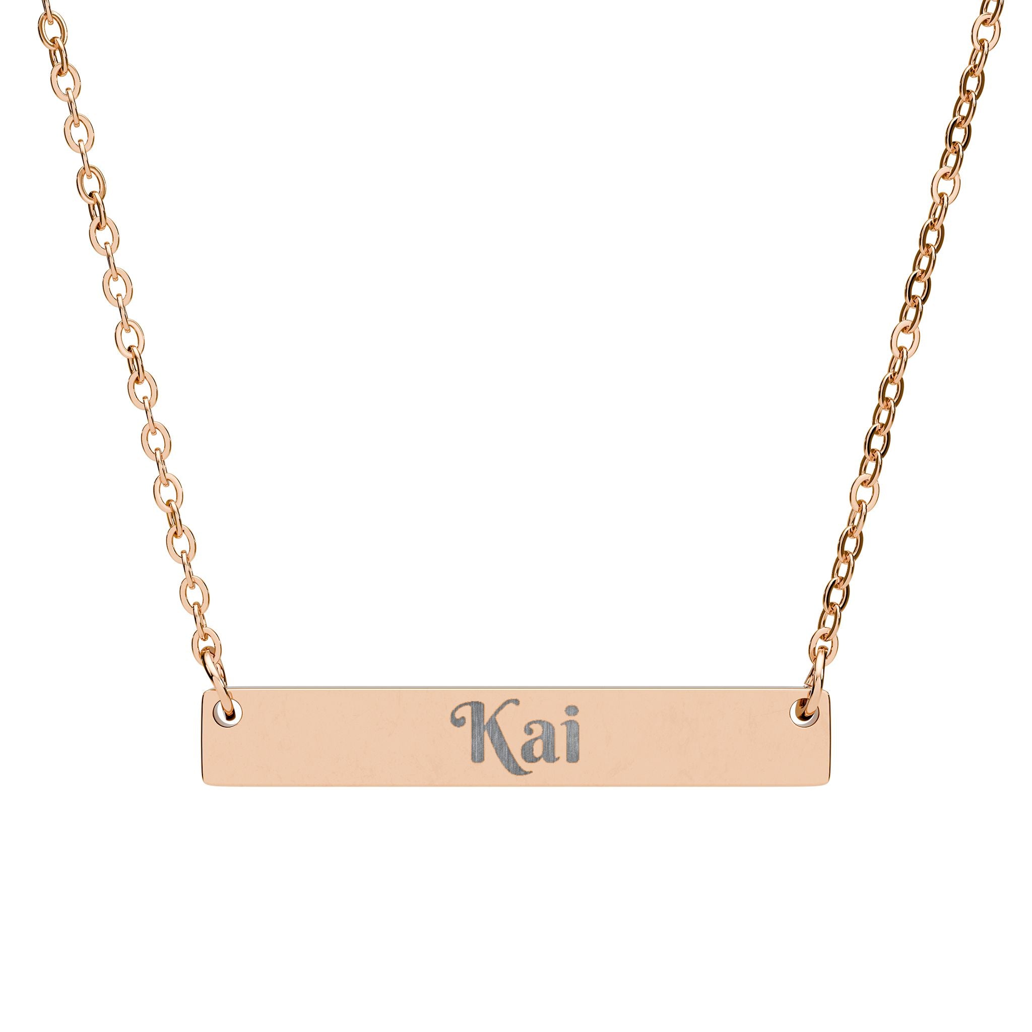 Kai Horizontal Bar Necklace (Engraving)