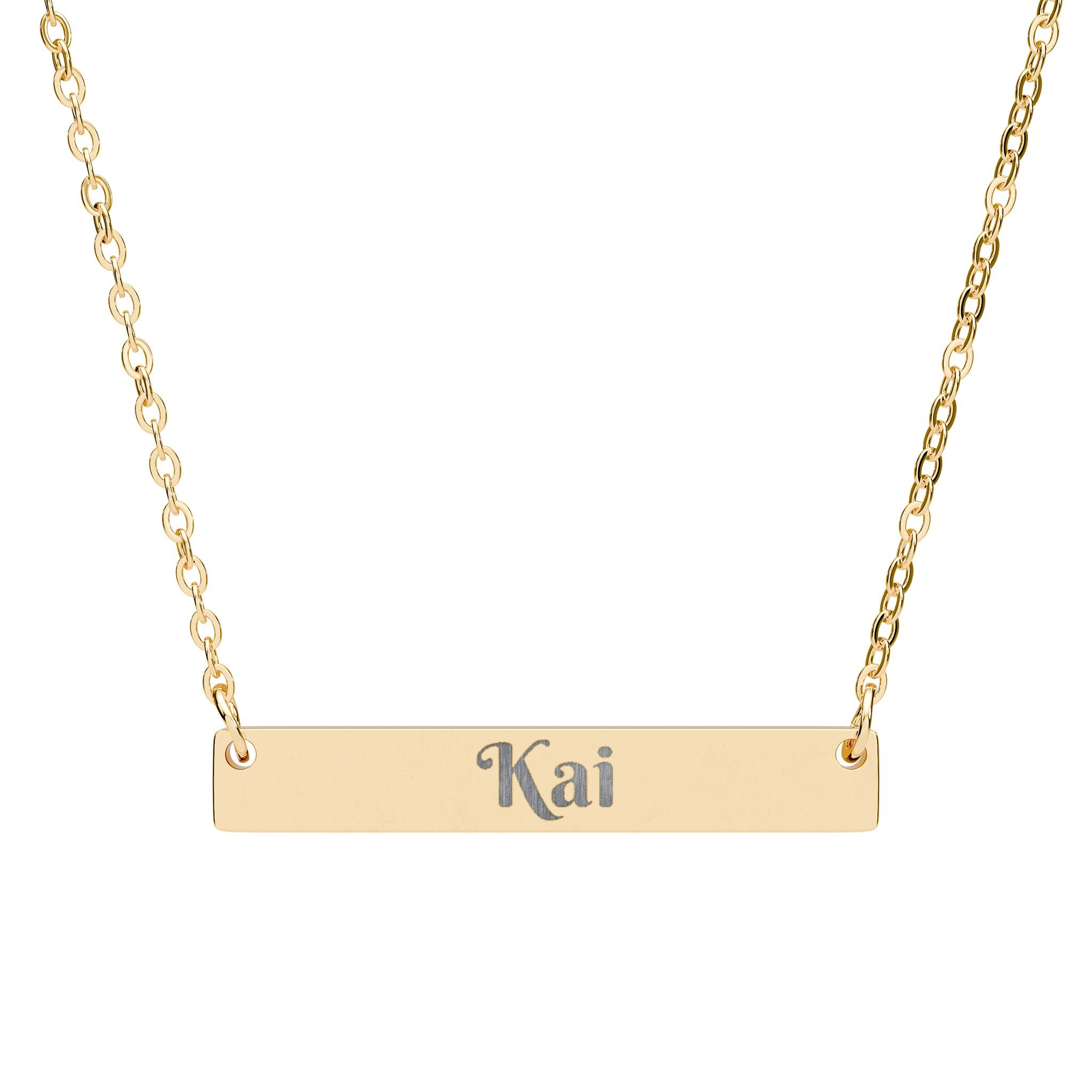 Kai Horizontal Bar Necklace (Engraving)