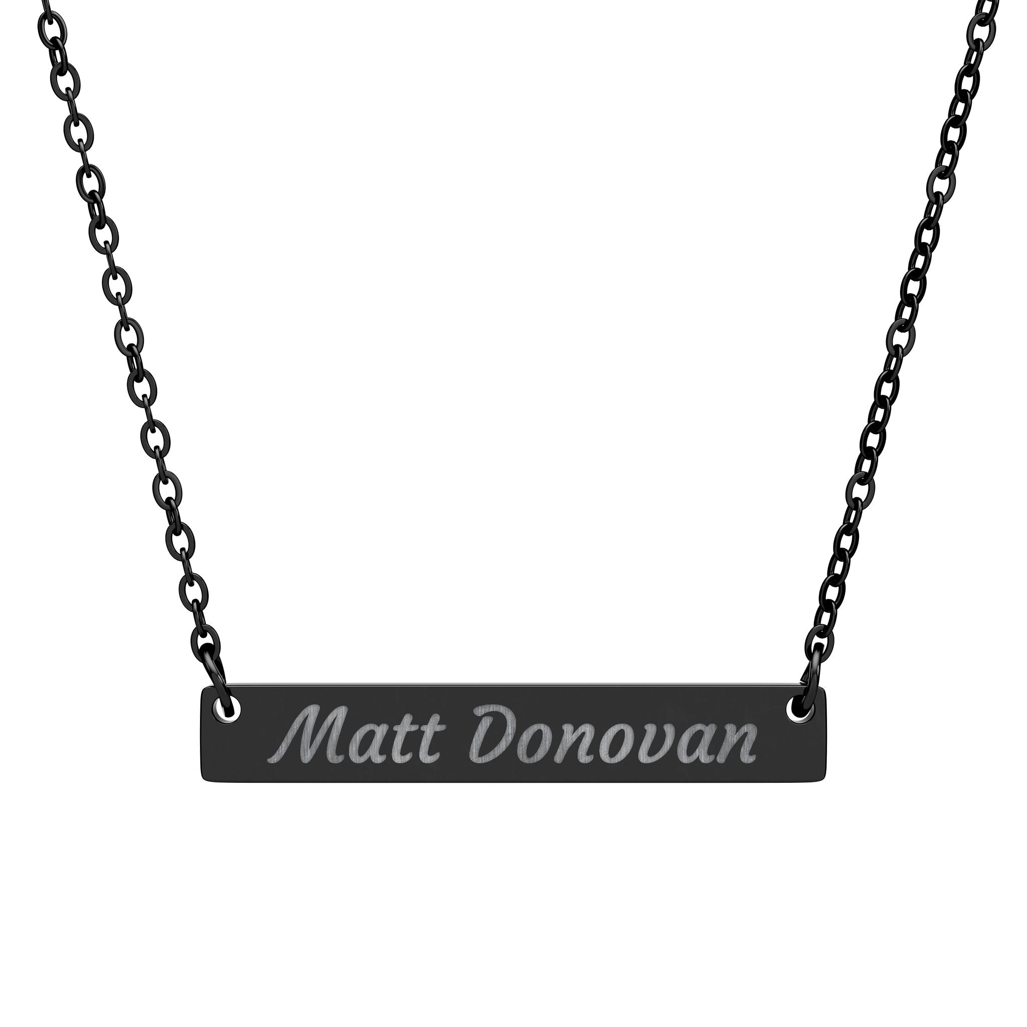 Matt Donovan Horizontal Bar Necklace (Engraving)