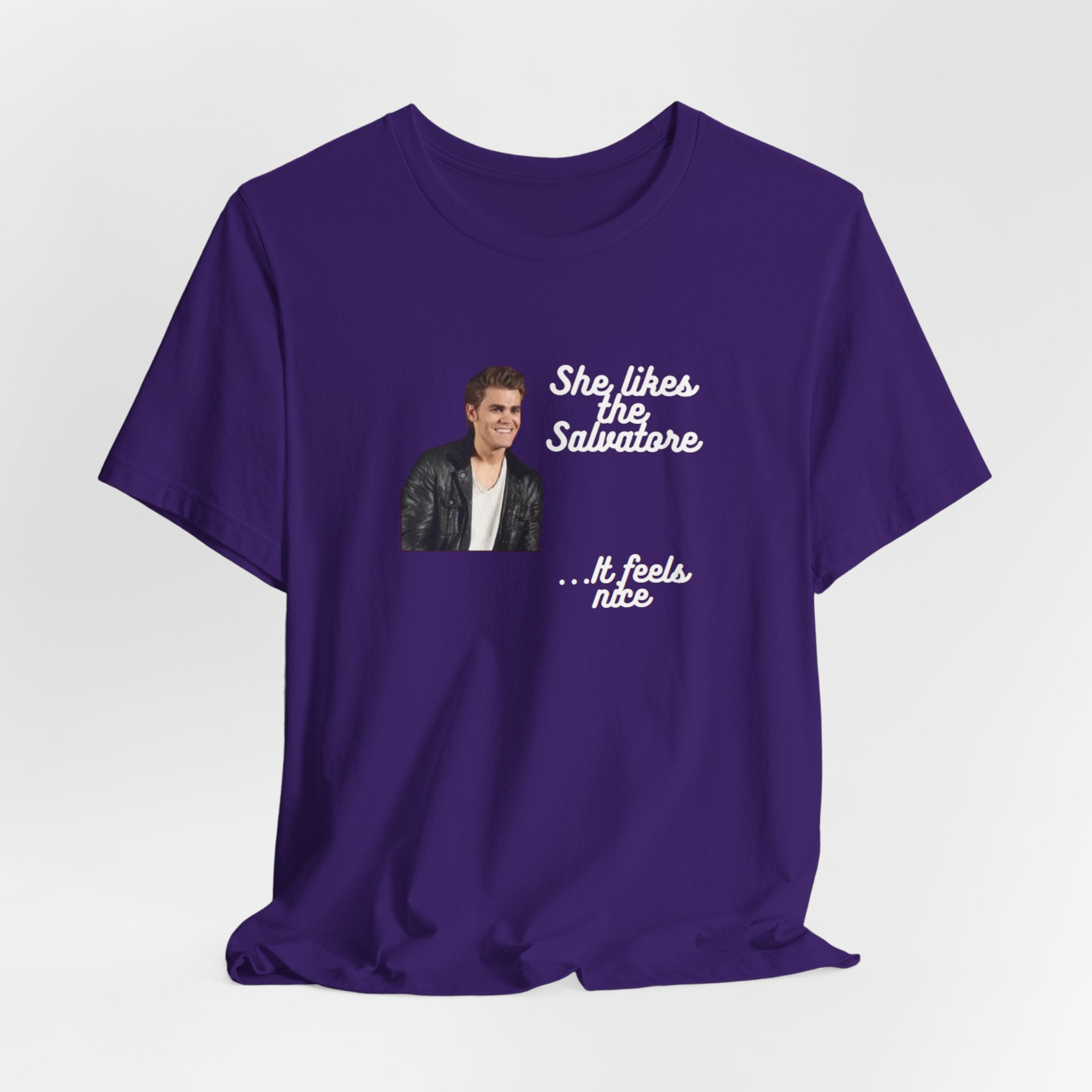 She Likes The Salvatore... It Feels Nice Unisex Jersey Short Sleeve Tee