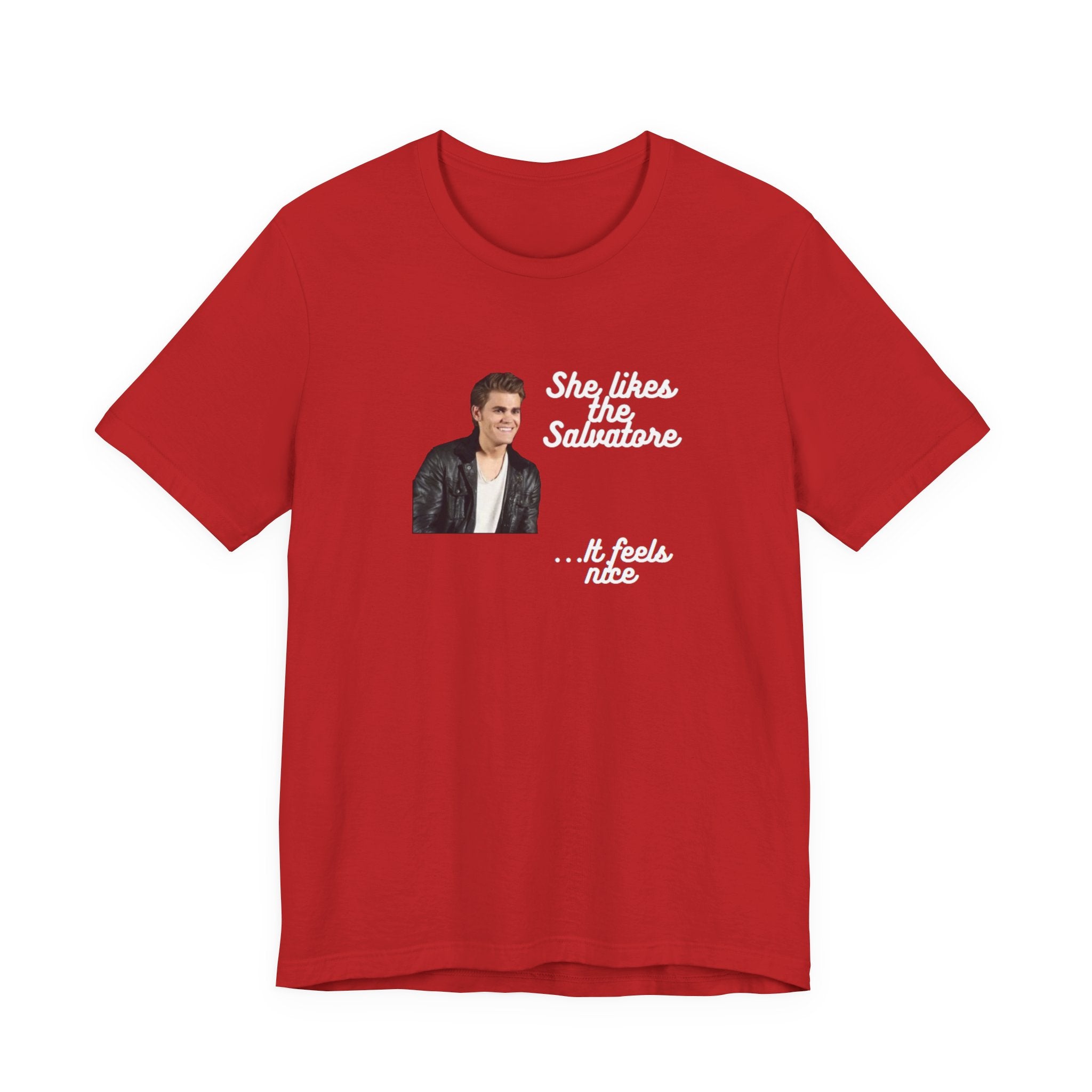 She Likes The Salvatore... It Feels Nice Unisex Jersey Short Sleeve Tee