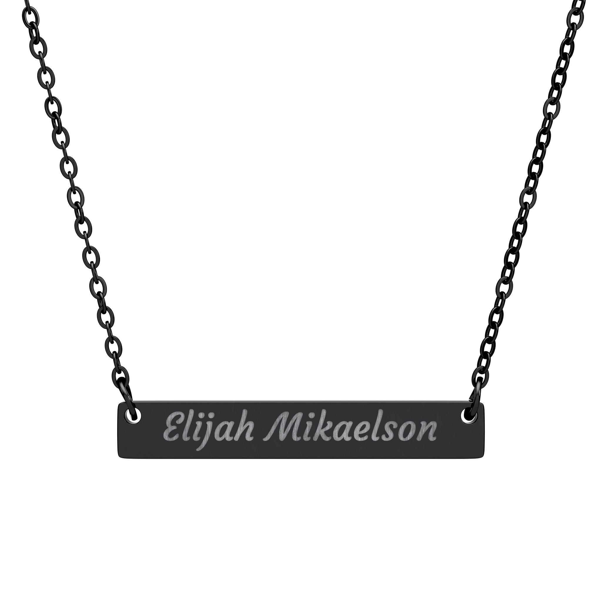 Elijah Mikaelson Horizontal Bar Necklace (Engraving)