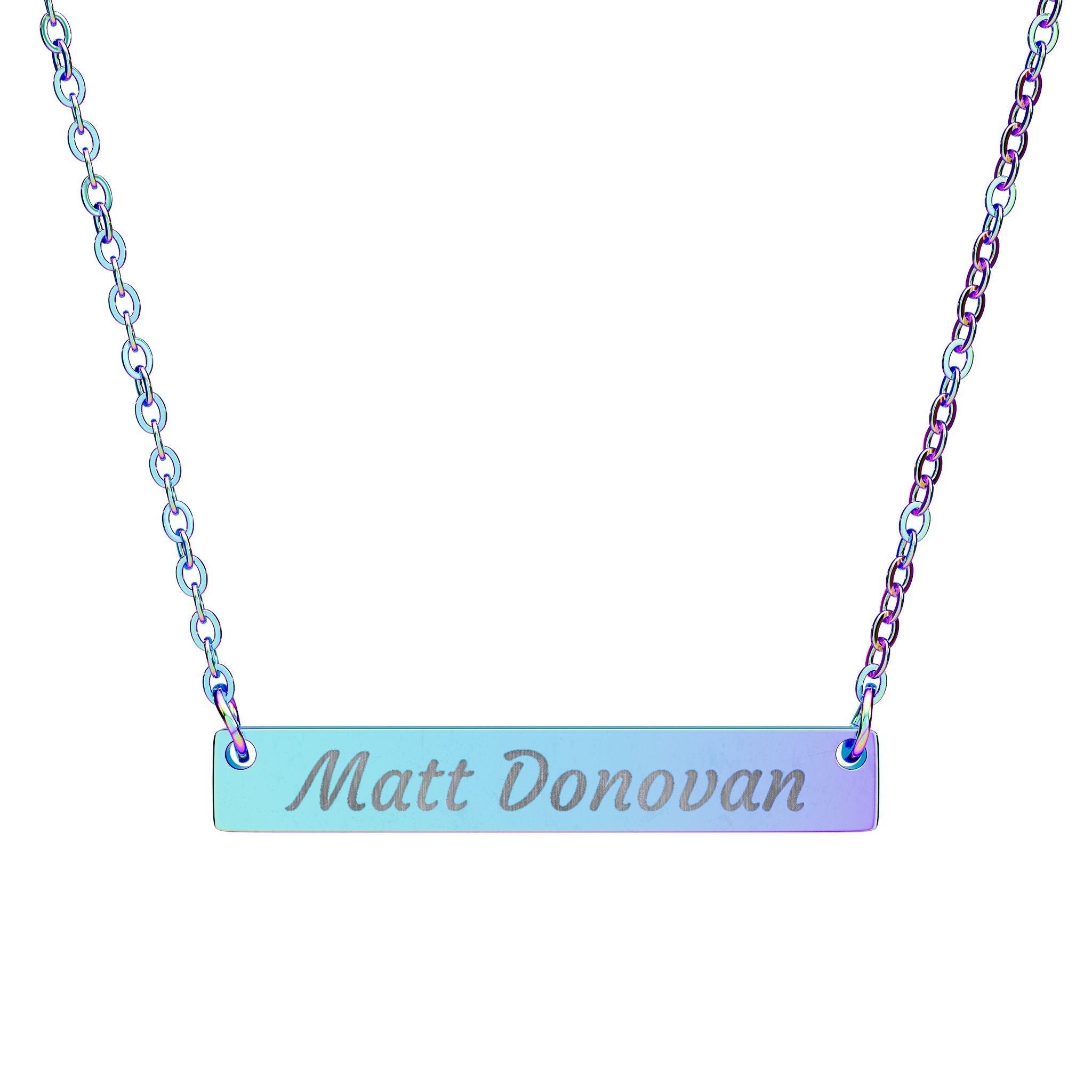 Matt Donovan Horizontal Bar Necklace (Engraving)