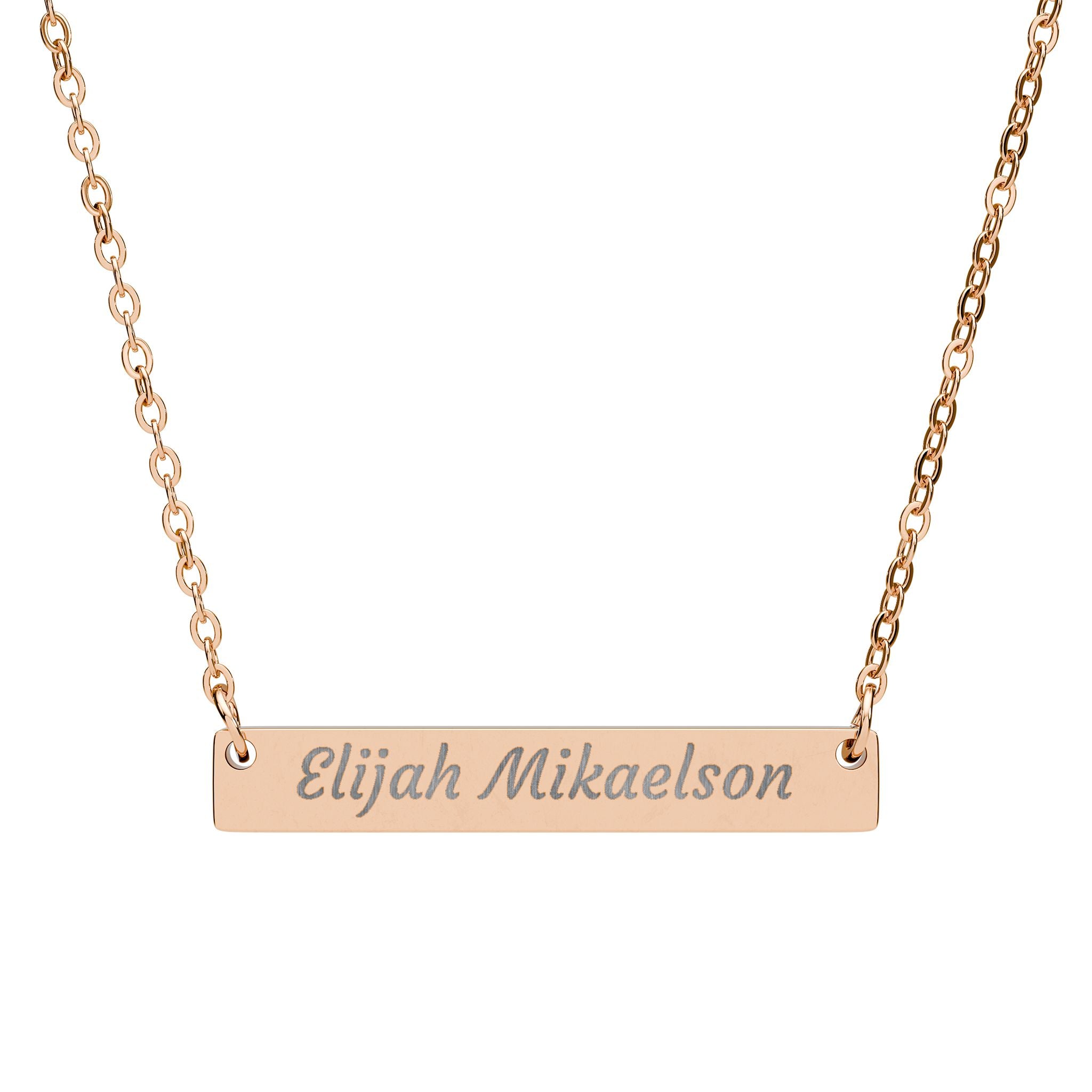 Elijah Mikaelson Horizontal Bar Necklace (Engraving)