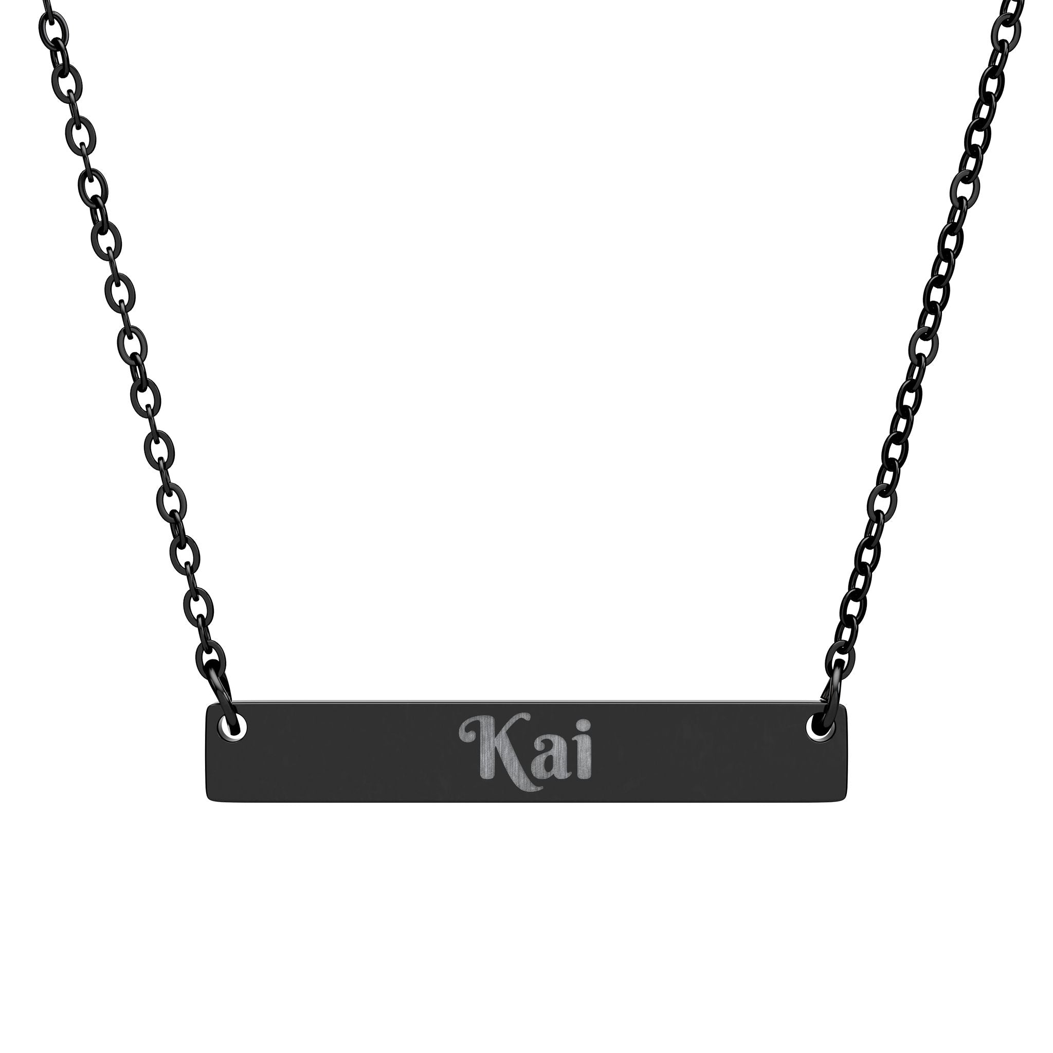 Kai Horizontal Bar Necklace (Engraving)